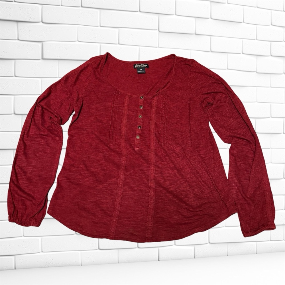 LUCKY BRAND Burgundy Long Sleeved Top - Size XS